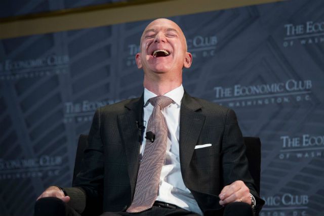 Jeff Bezos, Amazon founder and CEO, speaks at The Economic Club of Washington's Milestone Celebration in Washington